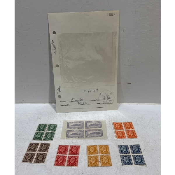Canadian Cent Stamps 1, 2, 3, 4, 5, 8, 13