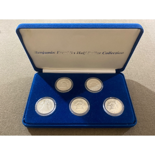 Benjamin Franklin Half Dollar Collection in Display Case