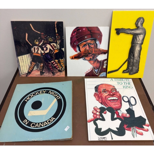 Hockey-Themed Artwork and Memorabilia