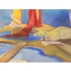 Image 7 : Surrealist Painting " The Last Apple" Signed by Artist ( 24"W x 36"H) on Canvas