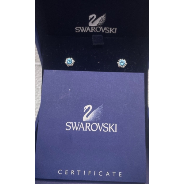 Swarovski Crystal Blue Stud Earrings