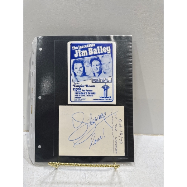 Liberace Signature and Jim Bailey Memorabilia