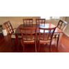 Image 4 : Dark Wood Dining Set W/Six Chairs ++ Extension Leaf  40x64x31"tall