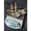 Image 1 : 6 Sterling Silver Nut Dishes and 2 Tiffany & Co. Sterling Spoons and Salt and pepper shaker