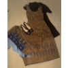 Image 1 : Collection Of Ladies Apparel & Accessories - Black Sweater Dress w/ 2 Piece Batik & Shall