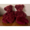 Image 3 : Collectible Panda Teddy Bear & Two Identical Russ Maroon Teddy Bears  9"tall