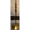 Image 2 : Traditional Turned Wood & Brass Floor Lamp w/Fabric Shade
