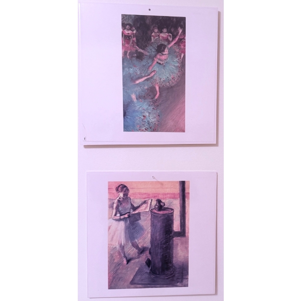 Edgar Degas-Inspired Ballet Artwork Prints and Decor with Glass Shelf and Mirror
