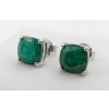Image 2 : 2.5 ct Certified Silver Emerald gemstone Earrings ($4,714 Appraisal)