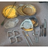 Image 1 : Chrome & Crystal Kitchen Collection - Plates Platters Pickle Bowl Tablecloth Clamps & more