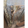 Image 3 : Large Brass & Glass Hanging Light Fixture. 20 dia, 42 h