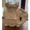 Image 1 : Ceramic Elephant Plant Stand 21T Decor Pearl White