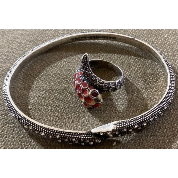 Serpent Bracelet & Ring Pair 