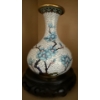 Image 2 : Intricate Enamel Cloisonne Vase Pairing w/ Rosewood Pedestals 12T 