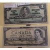 Image 1 : Canadian Banknotes: $20 Dominion of Canada 1937 & 1954 Modified Portrait