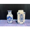 Image 1 : Blue and White Handpainted Vases 12.5H & 13H