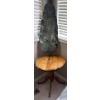 Image 1 : Gorgeous Handmade Oak Pedestal Table 19x22 w/ Giant Decorative Leaf Ornament 35'Tall