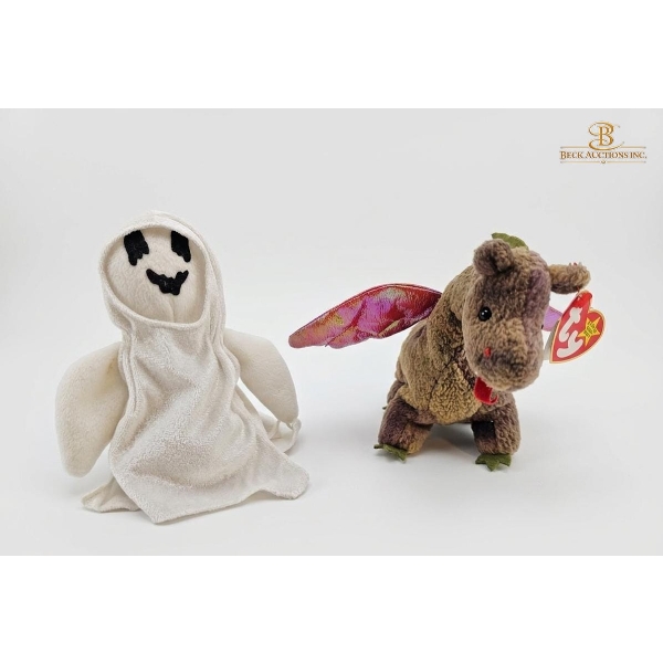 Ty Beanie Babies Collectibles Scorch The Dragon And A Ghost Character. 