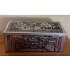 Image 6 : Antique Indian Carved Camel Bone Jewellery Box w/ Live Edge Chrome Miniatures & More