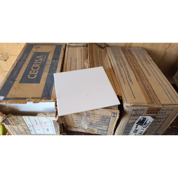 3 Boxes of White Tiles 6 X 6 