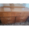 Image 2 : Vintage Wooden Dresser with 6 Drawers 50 W, 17 D, 33 T and Attached Mirror 40 W, 29 T
