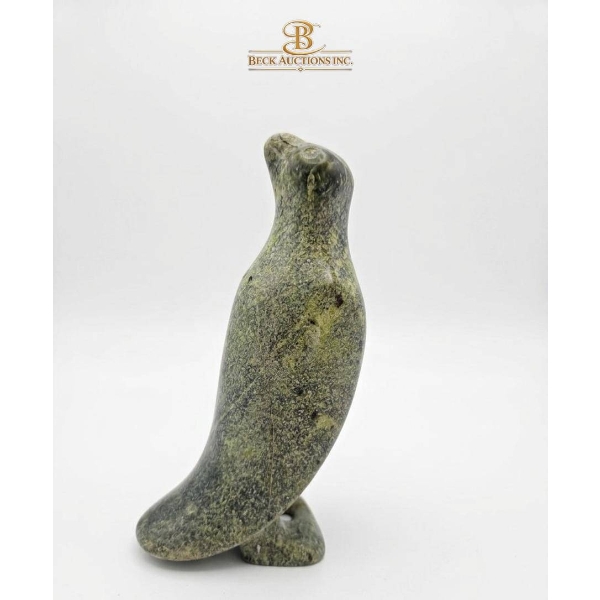 Soapstone Seal Sculpture, 8 Inches, Canadian Eskimo Art