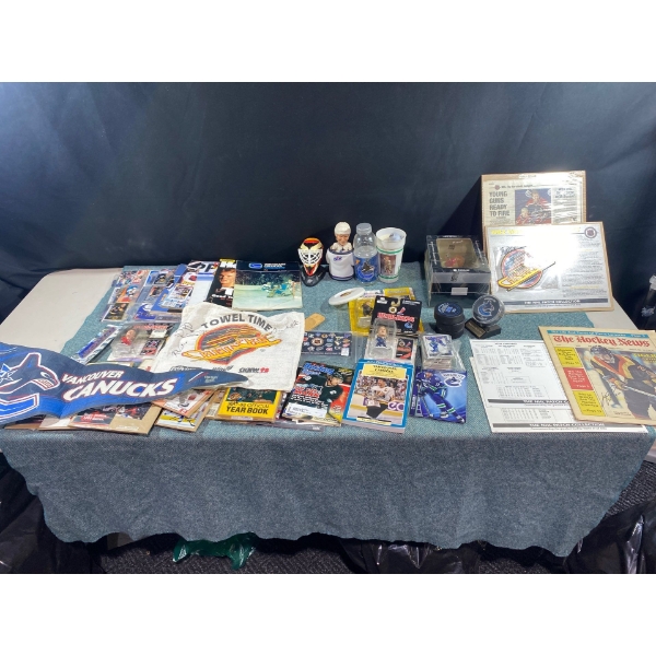 Vancouver Canucks Collectables: Flags, Figures, Cards
