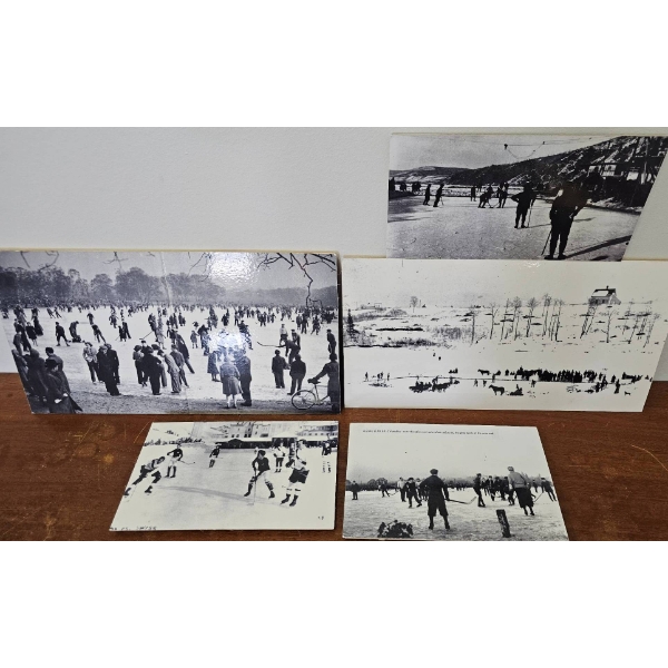 Vintage Black-and-White Ice Skating and Winter Scene Photographs
