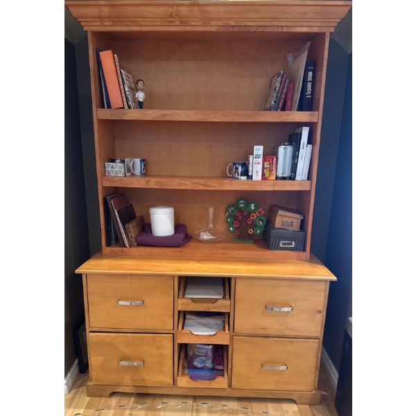 Handmade 2 Piece Maple Hutch - Contents Not Included 