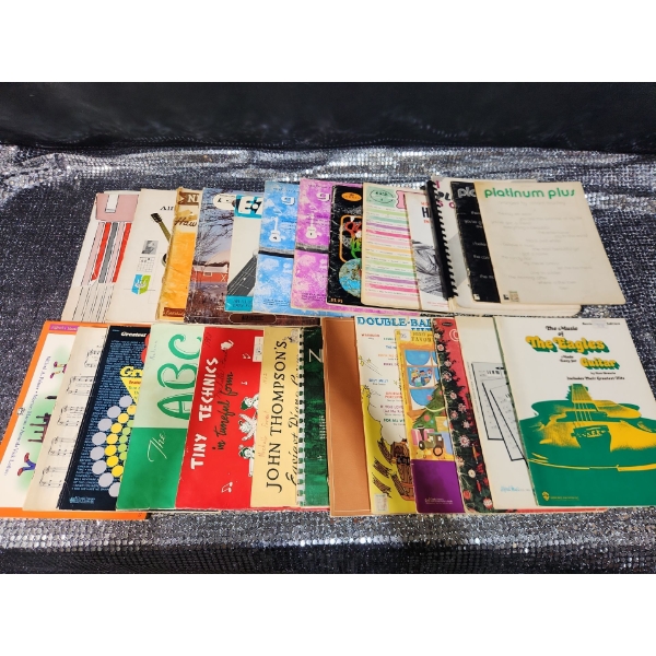 Learn A New Instrument, or 4!  Vintage Organ, Piano, Guitar and Harmonica Sheet Music Books