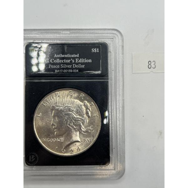 1923 Slabbed American Peace Dollar