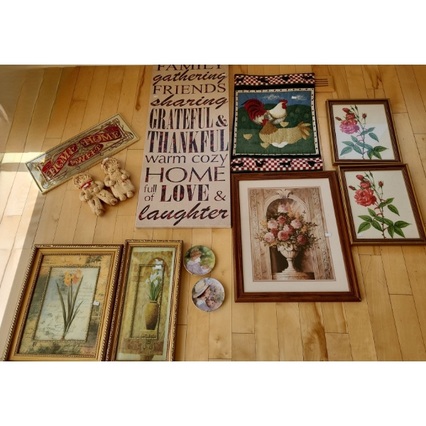 Daffodils 14.5 x 18, Iris 9.5 X 19, Small Plates w/ Women 5" Diameter, Other Prints and Wall Decor 