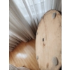 Image 5 : Vintage Floor Lamp with Wooden Base and Fabric Lampshade