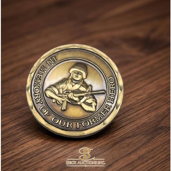 Bronze-Tone Commemorative Challenge Coin: 'Support Our Hero' Design