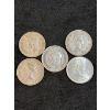 Image 2 : 5 Canadian silver 50 Cent pieces  80% pure silver 58.30g various years