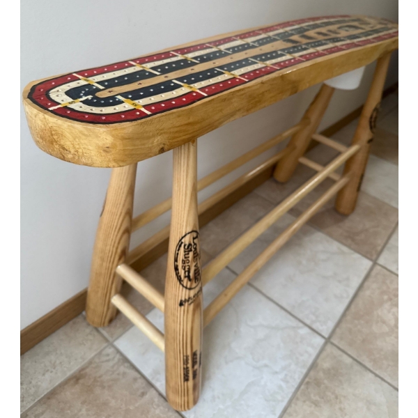 Large Wood Crib Table 44 x 24 Baseball Bat Legs