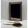 Image 1 : Small Vanity Set with Hairbrush, Wall and Hand Mirror