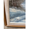 Image 2 : Framed Oil On Canvas Depicting Winter Landscape w/Barn Signed By J.Medina  30x24"tall