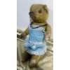 Image 2 : Stuffed Antique Bear Wearing Blue Dress, Abalone Shell Fragments, and Glass Paperweight
