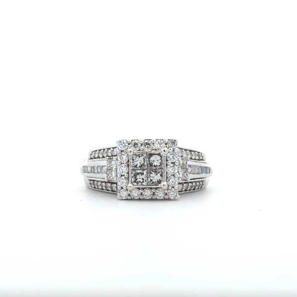 White Gold Diamond Cluster Ring- Consignor Identified as 10K, No Stamp