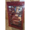 Image 1 : Asian Inspired Wooden Curio Cabinet w Mirror Back 17 w, 29 h, 4 1/2 d
