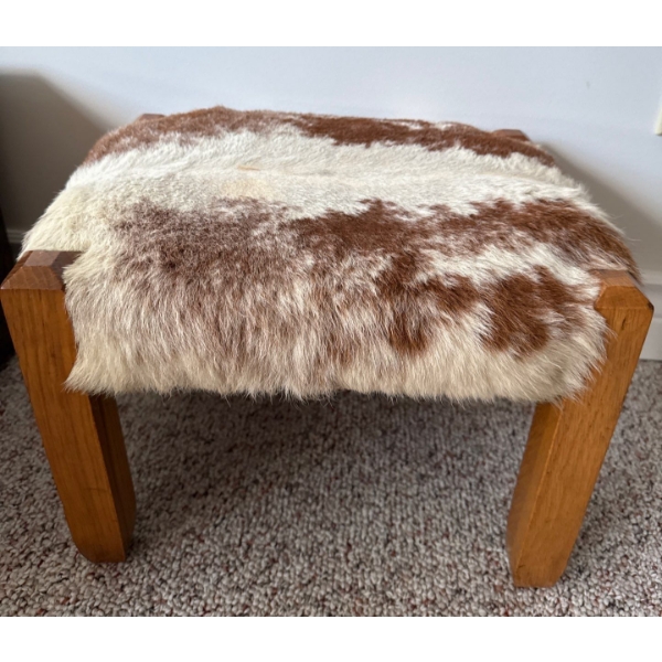 Genuine Leather/ Fur Decorative Stool 11T