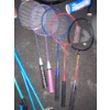 Image 2 : Assorted Sporting Goods  Dart Board, Tennis & Badminton Raquets, Balls Birdies, Frisbees, Ski Poles