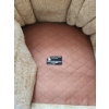 Image 4 : Vintage Upholstered Armchair With Rose-Embossed Pattern and Wooden Detailing