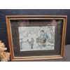 Image 4 : Framed Anton Peck Prints and Pig Motif Table Clock