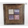 Image 1 : Decorative Framed Mixed-Media Wall Art Piece Featuring Four Distinct Panels, 29''H 29''W