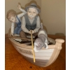 Image 2 : LLADRO 'Fishing with Gramps' Large Porcelain Sculpture -  16W, 7D, 8T