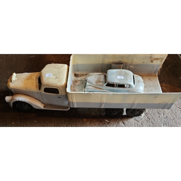 - Vintage Metal Toys: Truck 24.5 W, 8 D, 7 T and Mercedes-Benz Car 9 W, 4 T 