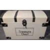 Image 11 : Carved Wood Ram Statue, Vintage Lithographed Toy Tank, and Decorative Storage Treasure Chest