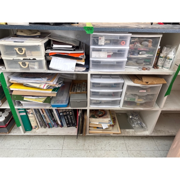 ceramics books organizer bins all contents on shelf included